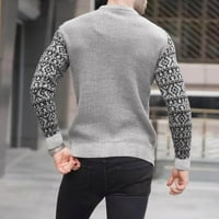 Slaba ušteda za tagold muške zimske vrhove, topli džemper muški džemper pulover bojablok ispisuju pleteni