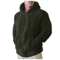FVWitlyh jakne za muškarce Zip up mun hoodie patentni patentni duks zimske čvrste boje dugih rukava obložen muškim jaknom za muškarce