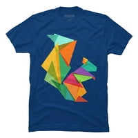 Fraktalna geometrijska šarena vjeverica muški kraljevska plava grafički tee - Dizajn ljudi m