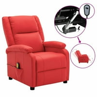 Solica električna masaža zaklona stolica s podesivim nogom i bočnim džepom FAU kožna kauč na kauč na razvlačenje crvena za starije sobe, dnevni boravak