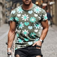 Muški casual majice 3D šareni cvjetni tisak ljeto kratkih rukava Grafikon Crewneck Basic Tee majica