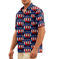 4. jula muška havajska majica USA Nacionalna zastava Grafički izrez Odjeća za odjeću Ovratnik 3D Print