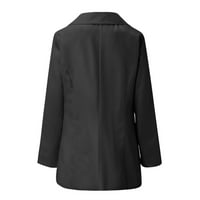 Yubnlvae jakne za žene, ženska casual solidna labava kardigan sa džepnim reverlima dugim rukavima crni