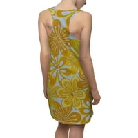Yellows Art Deco cvjetni sandress ženska haljina za rezanje i šivanje trkačke haljine