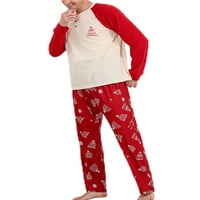 Cindysus Ženske muškarce Djeca Xmas PJS Elastična struka noćna odjeća mama tata dječja mekana odjeća s dugim rukavima božićni vrhovi i pantalone snop stopala PJ setovi tamno crvene bebe 12-18m