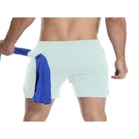 Muškarci Sportske kratke hlače Aktivne atletske kratke hlače sa džepovima sa zatvaračem i ručnikom Gym