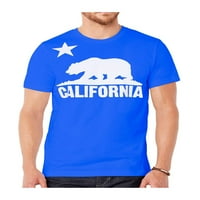 Muška majica za muškarce s kratkim rukavima, majica iz Kalifornijeg medvjeda - Royal - 3x-velika