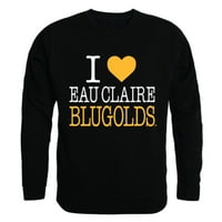 LJUBAV Univerzitet u Wisconsin-Eau Claire Blugolds Crewneck pulover Duks s dukserom Crna X-velika