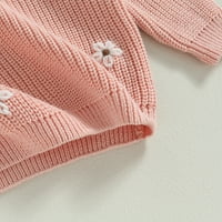 Toddler Djevojčica Cvjetni džemper toplo pletene dugim rukavima Jesen zimski vrhovi