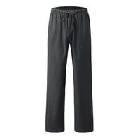 Muške novne posteljine hlače izvlačenja elastične pune boje labave ležerne pantalone, tamno siva, 4xl