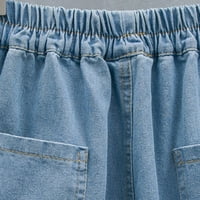 Traper šorc za žene rastezljive široke pantalone za noge vruće jean kratke traperice udobne kratke hlače SOLDICE hlače svijetlo plavo plaćanje