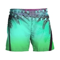 Ljetni teški momak muške tiskane kratke hlače nove tropske havajske plaže modne prozračne pantalone zelene xxl
