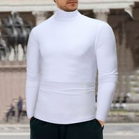 Muška majica Ležerna stilska zima topla visoka ovratnik modna termalna donje rublje Osnovni obični pulover dugih rukava bluza bijela s
