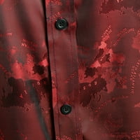Snižena havajska majica za muškarce plaža cvjetna print partdown s kratkim rukavima majica bluza, crvena