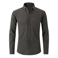 Tdoqot muška majica dugih rukava - labav stilski ovratnik pulover ovratnik casual jesen košulja tamno