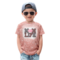 Mom Love uzorak Dječji dječaci kratki rukav 3D majice na vrhu odjeće za djecu za djecu, dječja odjeća
