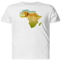 Afrika Karta sa lavom i lavovom majicom Muškarci -Mage by Shutterstock, muški mali