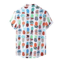 Muškarci Havaii Štiska majica Muška opruga tiskana gornja pauša za ovratnicu TOP Ležerne prilike kratkih rukava modna majica za bluzu za bluzu za plažu Dnevna odjeća