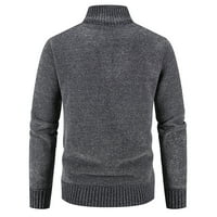 Ketyyh-Chn džemperi za muškarce s dugim rukavima kardigan kapute džempere Klintni gumb gore vrhovi tamno siva, m