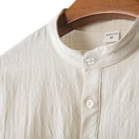 Viikei Muška majica Cleance Muns plus košulje Muške majice kratkih rukava Kratki rukav za muškarce Domaćin Vintage Pure Color Lan Solid Retro bluza