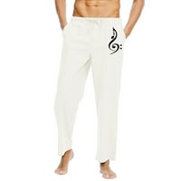 Posteljine hlače za muškarce labave fit izvlačenje elastičnih struka ljetne hlače na plaži Jogger joga pantalone lagane ravne noge labave duge hlače