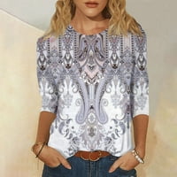 Strungten ženska modna casual tri četvrtina rukava pulover okruglog vrata, na vrhu bluze