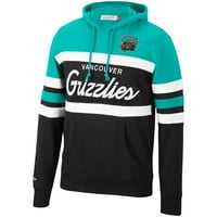 Muški Mitchell & Ness Tirquoise Black Vancouver Grizzlies Head Courser Pulover Hoodie