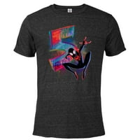 Marvel Spider-Man Miles Morales 5. Rođendanska grafička majica - pomiješana majica kratkih rukava za odrasle - prilagođeno-crnim snijegom Heather