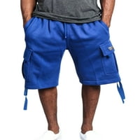 Capreze Muškarci Teretne kratke hlače Elastična kolica za struku Summer Kratke hlače Klasične fit mini pantalone sa džepovima Royal Blue M