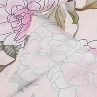 Haljine za ženske zabave Ležerne modne zavoja preklopi s dugim rukavima Cvjetni ispis duga haljina ružičasta S