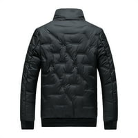 Muška jakna na pufferu Parkas zgusnuća jakna na dugme CutelT stojktorni zimski kaput s kapuljačom crna