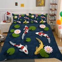 Poklopac prekrivača Početna Tekstil 3D riblje slikanje posteljinu pokriva jedinstveni dizajn kuće za kućni krevet, Queen