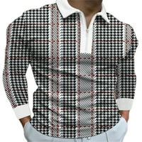 Haite Muns Tops rever izrez T majice Zipper polo majica Men pulover dugih rukava 4xl