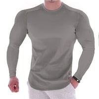 Muška majica Grafički fitness Sportski Brzi prženje Dugih rukava Čvrsta boja Stisne elastične majice