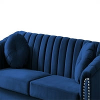 Baršunasta kauč sa okruglim jastucima, moderan tapecirani kauč sa oblogom za nokte, akcent Futon kauč