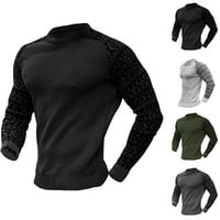 Muška osnovna obična topla majica dugih rukava bluza pulover vrhove mišićne fitness