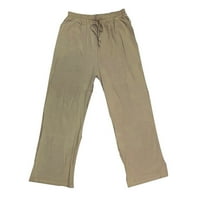 Duks za muškarce s džepovima patentni pantalone patentnih patentnih pamučnih posteljine labavi patveni pantalone iz džepa