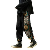 Labavi mens japanski retro trend plus veličine vezene boje koji odgovaraju casual pantalone
