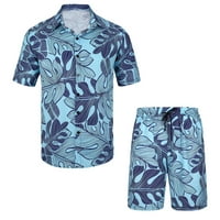 Muška havajska košulja Odštampani casunski gumb niz setovi za plažu kratkih rukava