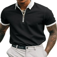 Muški ljetni vrhovi rever vrat T majice kratki rukav polo majica za muškarce casual pulover trčanje bluza crna bijela 2xl