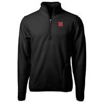 Muški rezač i buck crne nebraske Huskers Alumni logo kaskade Eco Sherpa Fleece Quarter-zip pulover jakna