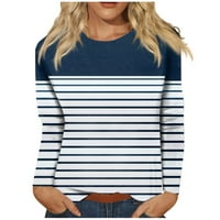 Feterrnal majice s dugim rukavima za žene Slatke grafičke tenske bluze casual plus veličine osnovni vrhovi pulover