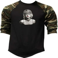 Muška vojska Marilyn Monroe KT B Camo Raglan bejzbol majica Srednja Camo