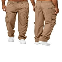 Muške teretne pantalone sa bočnim džepovima elastične struke ravne vojne hlače opuštene fit borbene
