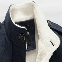 Muška jakna za varsity casual jesen i zimski kaput čvrsti boje zastoj za savladajući kaput dugih rukava