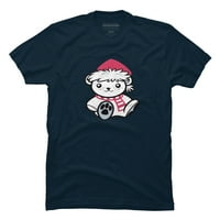Božićni snow Bear Muške mornarice Plavi grafički tee - Dizajn od strane ljudi 3xl