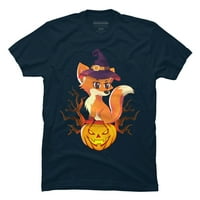 Slatka vještica fo s Jackom o fenjernom košulju Halloween Muške mornaričke plave grafike - dizajn od