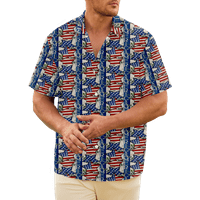 4. jula muška havajska majica USA Nacionalna majica zastava Grafički 3D košulja 3D print casual svakodnevno kratki rukav odjeću odjeće jednostavno klasično ljeto ljeto
