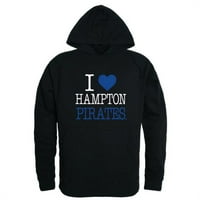 Republika 553-489-blk- Hampton University Pirates I Love Hoodie, Crna - 2xl
