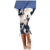 Hanas ženske ljetne casual vanjske haljine hlače za dno, elastične struke modne hlače za ispis labave